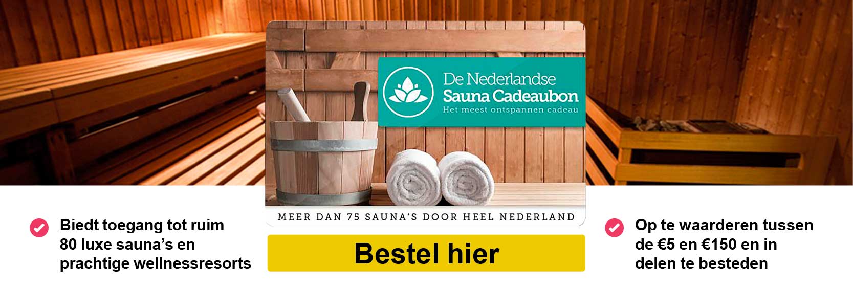 jas Bestuiver zin De Nederlandse Sauna Cadeaubon|Sauna Cadeaukaarten | Alle Giftcards